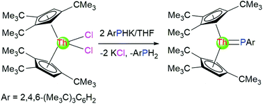 Graphical abstract: A base-free terminal thorium phosphinidene metallocene and its reactivity toward selected organic molecules