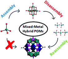 Graphical abstract: Assembly, disassembly and reassembly: a “top-down” synthetic strategy towards hybrid, mixed-metal {Mo10Co6} POM clusters