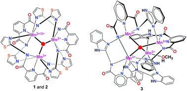 Graphical abstract: Oxo-bridged trinuclear and tetranuclear manganese complexes supported with nitrogen donor ligands: syntheses, structures and properties