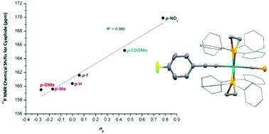 Graphical abstract: Cyaphide–alkynyl complexes: metal–ligand conjugation and the influence of remote substituents