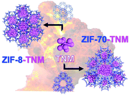 Graphical abstract: Adsorption of tetranitromethane in zeolitic imidazolate frameworks yields energetic materials