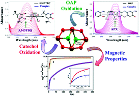 Graphical abstract: The catalytic activities and magnetic behaviours of rare μ3-chlorido and μ1,1,1-azido bridged defective dicubane tetranuclear Mn(ii) complexes