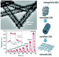 Graphical abstract: Multi-dimensional templated synthesis of hierarchical Fe2O3/NiO composites and their superior ethanol sensing properties promoted by nanoscale p–n heterojunctions