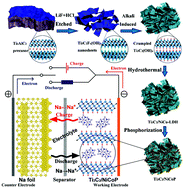 Graphical abstract: Alkali-induced 3D crinkled porous Ti3C2 MXene architectures coupled with NiCoP bimetallic phosphide nanoparticles as anodes for high-performance sodium-ion batteries