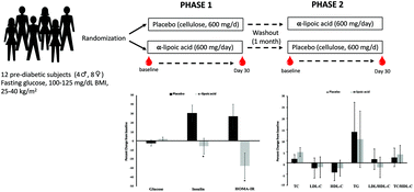 Graphical abstract: Metabolic effects of α-lipoic acid supplementation in pre-diabetics: a randomized, placebo-controlled pilot study