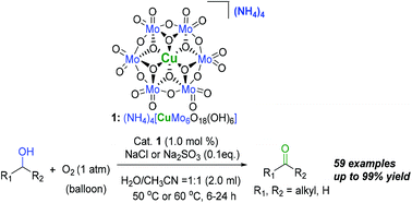 Graphical abstract: Highly efficient and practical aerobic oxidation of alcohols by inorganic-ligand supported copper catalysis