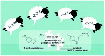 Graphical abstract: Flow-based enzymatic synthesis of melatonin and other high value tryptamine derivatives: a five-minute intensified process