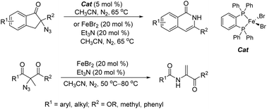 Graphical abstract: Iron-catalysed 1,2-acyl migration of tertiary α-azido ketones and 2-azido-1,3-dicarbonyl compounds