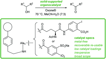 Graphical abstract: Oxidation of secondary alcohols using solid-supported hypervalent iodine catalysts