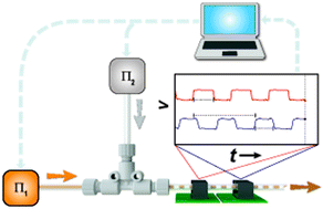 Graphical abstract: A low-cost, non-invasive phase velocity and length meter and controller for multiphase lab-in-a-tube devices