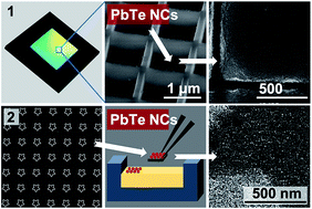 Graphical abstract: Template-directed self-organization of colloidal PbTe nanocrystals into pillars, conformal coatings, and self-supported membranes