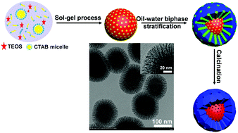 Graphical abstract: Synthesis of core–shell-structured mesoporous silica nanospheres with dual-pores for biphasic catalysis