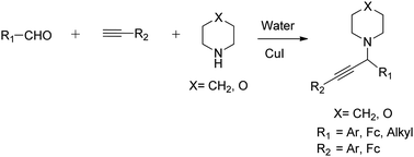 Graphical abstract: Novel ferrocene-labeled propargyl amines via CuI multicomponent amination/alkynylation