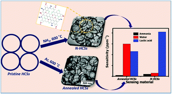 Graphical abstract: Nitrogen-doped hollow carbon spheres as chemical vapour sensors