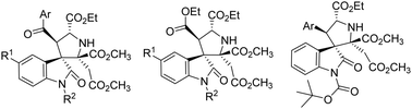 Graphical abstract: A [3+2] cycloaddition reaction for the synthesis of spiro[indoline-3,3′-pyrrolidines] and evaluation of cytotoxicity towards cancer cells