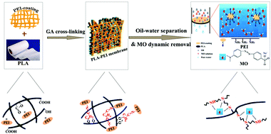 Graphical abstract: Functionalization of biodegradable PLA nonwoven fabrics as super-wetting membranes for simultaneous efficient dye and oil/water separation