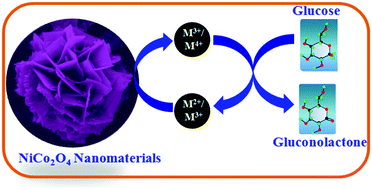 Graphical abstract: A three-dimensional nickel–cobalt oxide nanomaterial as an enzyme-mimetic electrocatalyst for the glucose and lactic acid oxidation reaction