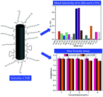 Graphical abstract: Soluble non-toxic carbon nano-rods for the selective sensing of iron(iii) and chromium(vi)