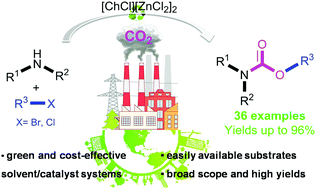 Graphical abstract: Carbon dioxide utilization in the efficient synthesis of carbamates by deep eutectic solvents (DES) as green and attractive solvent/catalyst systems
