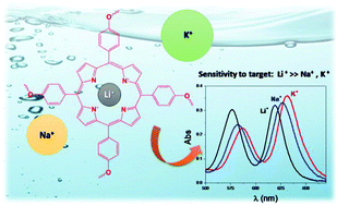 Graphical abstract: PAMAM dendrimers with a porphyrin core as highly selective binders of Li+ in an alkaline mixture. A spectroscopic study