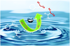 Graphical abstract: Molybdenum carbide as an efficient and durable catalyst for aqueous Knoevenagel condensation