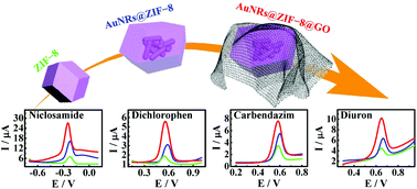 Graphical abstract: Synthesis of Au nanorod-embedded and graphene oxide-wrapped microporous ZIF-8 with high electrocatalytic activity for the sensing of pesticides