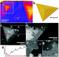 Graphical abstract: Atomic structural catalogue of defects and vertical stacking in 2H/3R mixed polytype multilayer WS2 pyramids