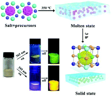 Graphical abstract: Color tunable room temperature phosphorescent carbon dot based nanocomposites obtainable from multiple carbon sources via a molten salt method