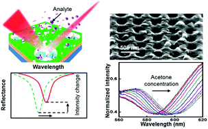 Graphical abstract: Miniaturized nanohole array based plasmonic sensor for the detection of acetone and ethanol with insights into the kinetics of adsorptive plasmonic sensing