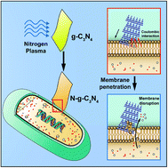 Graphical abstract: Stimulating antibacterial activities of graphitic carbon nitride nanosheets with plasma treatment
