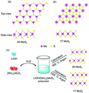 Graphical abstract: A facile alkali metal hydroxide-assisted controlled and targeted synthesis of 1T MoS2 single-crystal nanosheets for lithium ion battery anodes