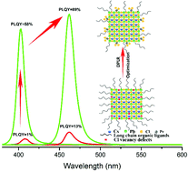 Graphical abstract: Surface pre-optimization of a mixed halide perovskite toward high photoluminescence quantum yield in the blue spectrum range