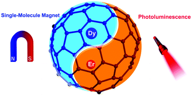 Graphical abstract: A luminescent single-molecule magnet of dimetallofullerene with cage-dependent properties