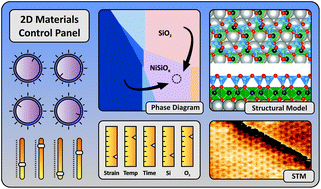 Graphical abstract: Tuning two-dimensional phase formation through epitaxial strain and growth conditions: silica and silicate on NixPd1−x(111) alloy substrates