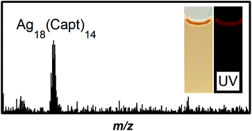 Graphical abstract: Light activated synthesis of the atomically precise fluorescent silver cluster Ag18(Capt)14