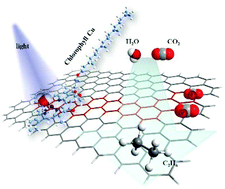 Graphical abstract: Highly selective conversion of CO2 to C2H6 on graphene modified chlorophyll Cu through multi-electron process for artificial photosynthesis