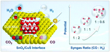 Graphical abstract: Hierarchical heterostructure of SnO2 confined on CuS nanosheets for efficient electrocatalytic CO2 reduction