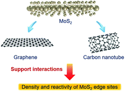 Graphical abstract: Support interactions dictated active edge sites over MoS2–carbon composites for hydrogen evolution