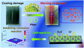 Graphical abstract: Synthesis of nanosensors for autonomous warning of damage and self-repairing in polymeric coatings