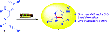 Graphical abstract: A gold-catalyzed facile intramolecular rearrangement and cyclization sequence for synthesis of 2,5-dihydrofurans