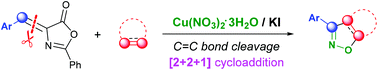 Graphical abstract: Copper nitrate-mediated synthesis of 3-aryl isoxazolines and isoxazoles from olefinic azlactones