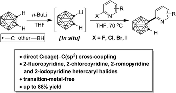 Graphical abstract: Transition-metal-free direct nucleophilic substitution of carboranyllithium and 2-halopyridines