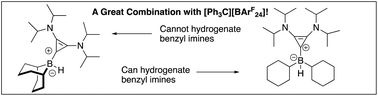 Graphical abstract: Bis-aminocyclopropenylidene carbene borane catalyzed imine hydrogenation