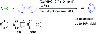 Graphical abstract: Copper-catalysed borylation of aryl chlorides
