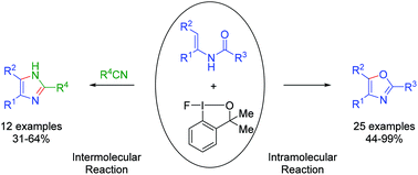 Graphical abstract: Hypervalent iodane mediated reactions of N-acetyl enamines for the synthesis of oxazoles and imidazoles