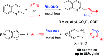 Graphical abstract: A three-component approach to isoxazolines and isoxazoles under metal-free conditions