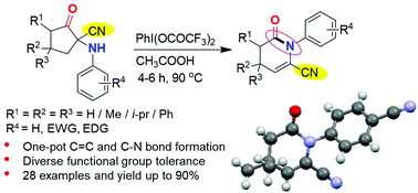 Graphical abstract: Iodine(iii) promoted ring-rearrangement reaction of 1-arylamino-2-oxocyclopentane-1-carbonitriles to synthesize N-aryl-δ-valerolactams