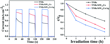 Graphical abstract: Dual modification of TiO2 nanorod arrays with SiW11Co and Ag nanoparticles for enhanced photocatalytic activity under simulated sunlight