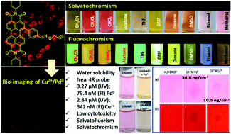 Graphical abstract: Near-IR oxime-based solvatochromic perylene diimide probe as a chemosensor for Pd species and Cu2+ ions in water and live cells