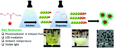 Graphical abstract: RAFT-photomediated PISA in dispersion: mechanism, optical properties and application in templated synthesis